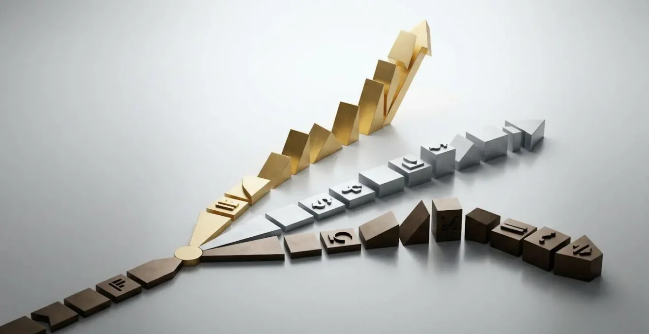 Business leaders analyzing multiple economic scenarios on financial dashboards