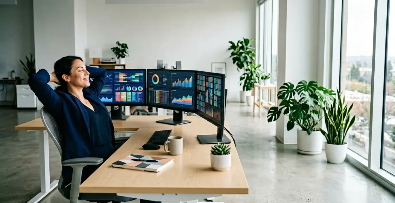 HR professional working efficiently with automated Excel spreadsheets and VBA macros