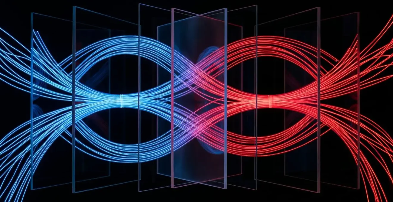 Abstract visualization of data flowing through network connections