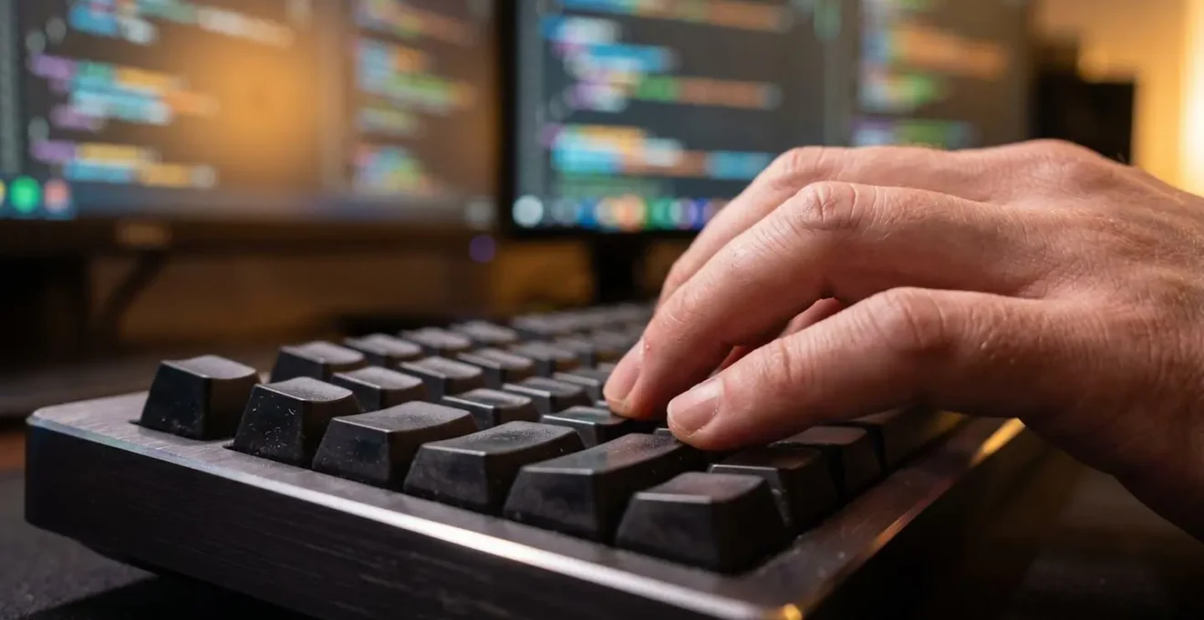 Developer using AI tools for code review with multiple analysis windows